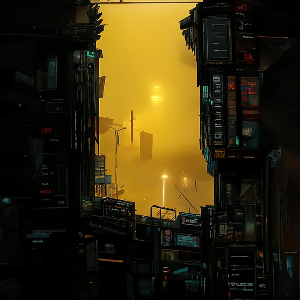 The fog has turned into a sort of yellow haze in Cybercity