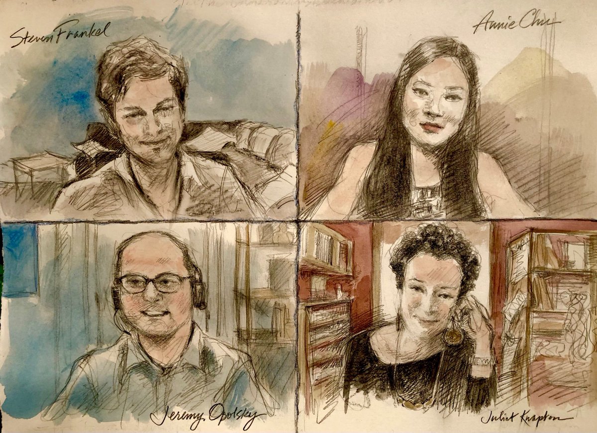 annieycchu's tweet photo. Pulled up some photos of attending last year’s virtual ⁦@Advocates_Soc⁩ End of Term where some of us were lucky enough to get sketched by courtroom sketch artist Pam Davies. Looking forward to seeing everyone in person at this year’s #EOT2022! #LawProm https://t.co/koZa6uWtvm