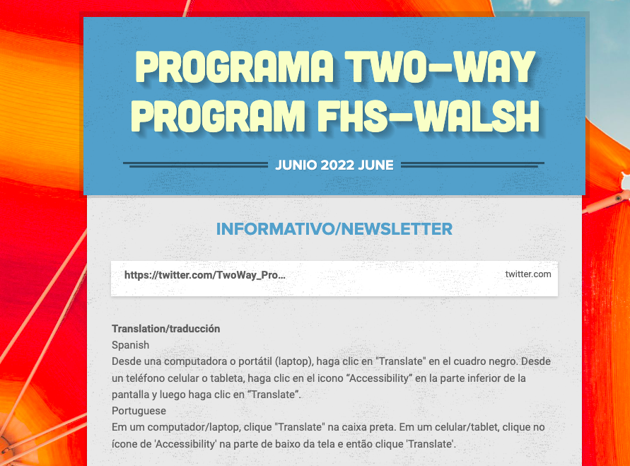 Check out Programa Two-Way Program FHS-Walsh (via smore.com) Abra el enlace del programa
smore.com/yfr7v-programa…
