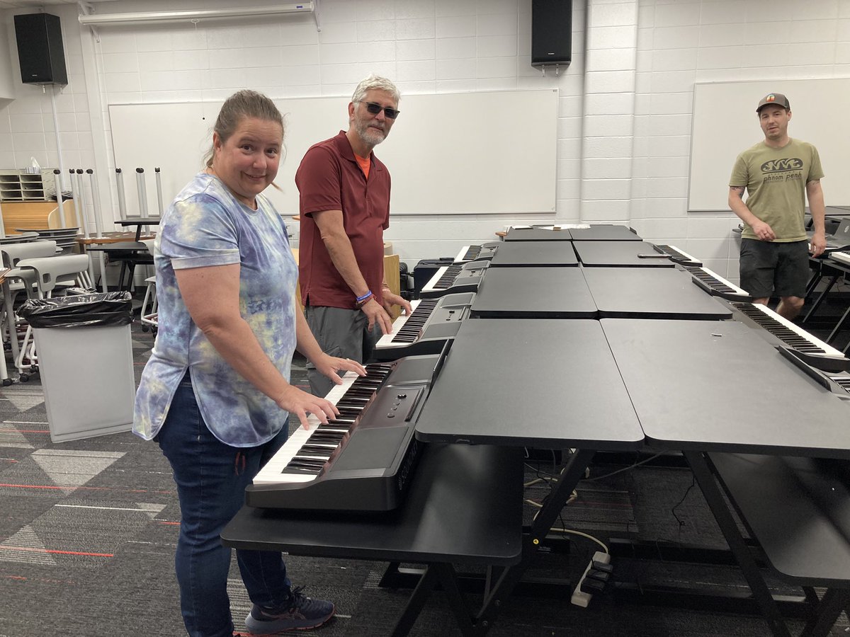 New piano lab is installed already trying it out, can’t wait until August! <a href="/FJHChargers/">Fishers Junior High</a> <a href="/FJHLibrary/">FJHLibrary</a>