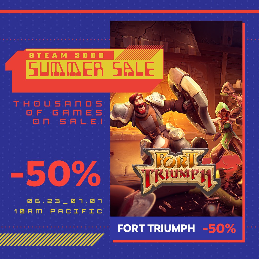 Adventurers! #FortTriumph is now 50% for the #SteamSummerSale. Grab the game and spend your vacation on an epic journey, fighting monsters and casting spells ⚔️ deals.allingames.com