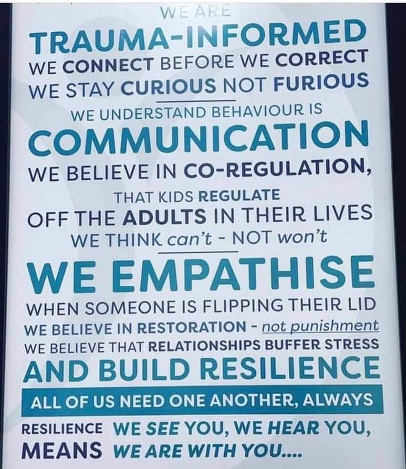 Trauma informed education is not a checklist, not a program and is not a curriculum. It's a change in mindshift🧠🌱.