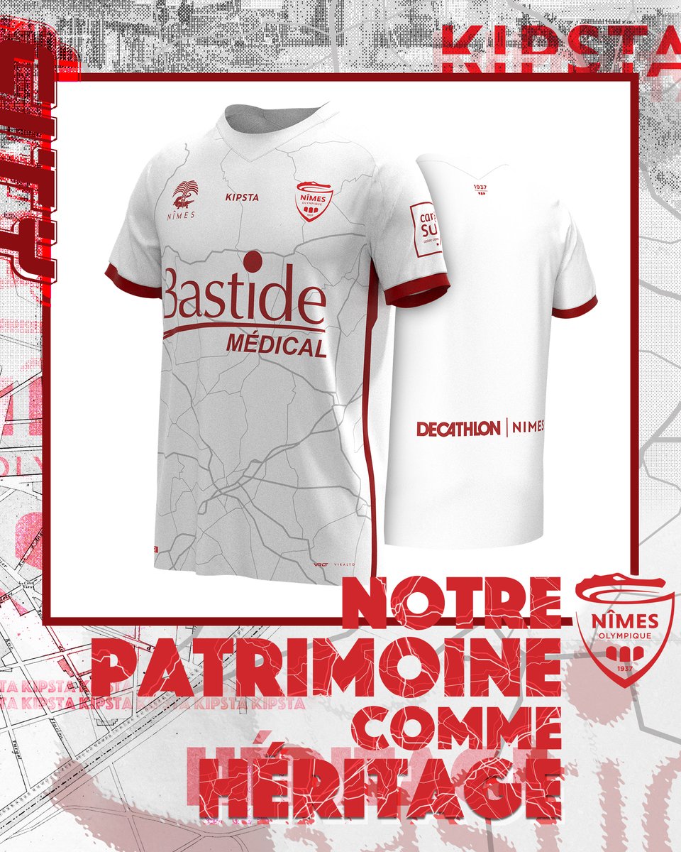 decath_football's tweet photo. Et voici... les autres versions du maillot 2022/23 du @nimesolympique, by @Kipsta_Fr  
⚫ Away 
⚪ Third 
🟣🟡 Gardiens de but https://t.co/dJpRq84W7o