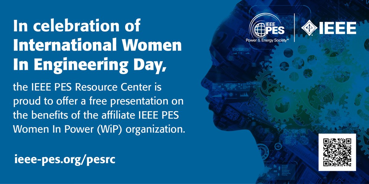ieee_pes's tweet photo. In celebration of International Women In Engineering Day, the #IEEE PES Resource Center is proud to offer a free presentation on the benefits of the affiliate IEEE #PES Women in Power (#WiP) organization.
👉🏻 https://t.co/b1gV1LTqMA
...
#ieeepes #womeinpower #INWED https://t.co/m6T2UwTH78