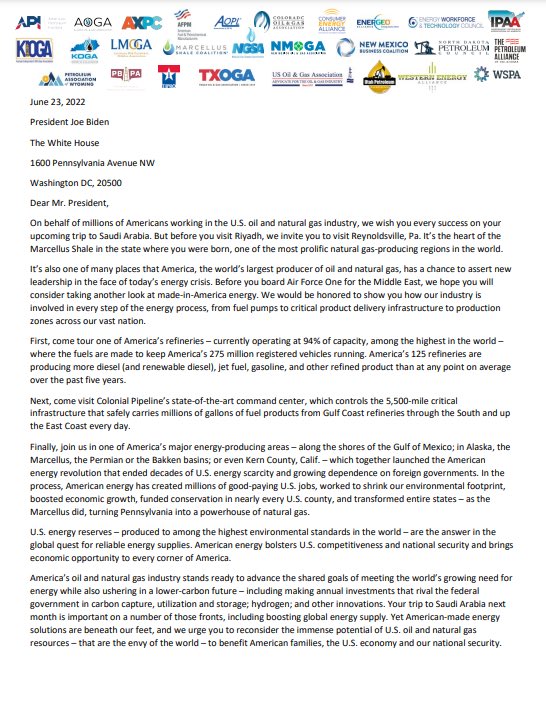 Mike Sommers (@mj_sommers) on Twitter photo Before <a href="/POTUS/">President Donald J. Trump</a> travels halfway around the world searching for energy solutions, we urge him to consider the ones here at home. Read a letter from <a href="/APIenergy/">American Petroleum Institute</a> & 26 allied organizations asking President Biden to visit American energy producers instead of turning to foreign suppliers. Before <a href="/POTUS/">President Donald J. Trump</a> travels halfway around the world searching for energy solutions, we urge him to consider the ones here at home. Read a letter from <a href="/APIenergy/">American Petroleum Institute</a> & 26 allied organizations asking President Biden to visit American energy producers instead of turning to foreign suppliers.