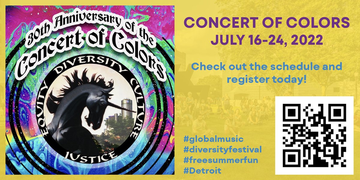 Midtown Detroit, Inc (@midtowndetroit) on Twitter photo Check out the performance line-up for #ConcertofColors scheduled for July 16-24! Featuring indoors + outdoors programming in the heart of Detroit's Cultural Center!
bit.ly/3tSty7s
<a href="/DIADetroit/">Detroit Inst of Arts</a> <a href="/TheWrightMuseum/">Museum of African American History</a> <a href="/DHSDetroit/">Detroit Hist Society</a> @mi_sci <a href="/scarabclub/">The Scarab Club</a> #UMich Detroit Center Check out the performance line-up for #ConcertofColors scheduled for July 16-24! Featuring indoors + outdoors programming in the heart of Detroit's Cultural Center!
bit.ly/3tSty7s
<a href="/DIADetroit/">Detroit Inst of Arts</a> <a href="/TheWrightMuseum/">Museum of African American History</a> <a href="/DHSDetroit/">Detroit Hist Society</a> @mi_sci <a href="/scarabclub/">The Scarab Club</a> #UMich Detroit Center