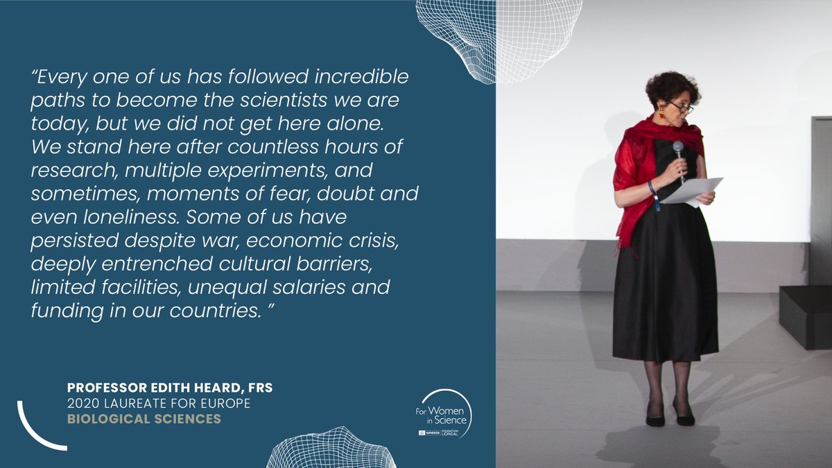 Pr. #EdithHeard, our 2020 Laureate for Europe, delivered an impactful speech in the name of all of our 2020-2022 laureates after receiving their awards👏

Their path has been anything but easy, but today they're the ones shaping the future of science 🔬 #FWISInternationalAwards