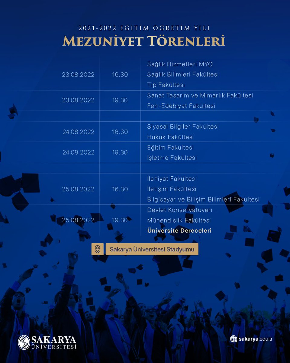 📣 2021-2022 Eğitim Öğretim Yılı Mezuniyet Törenlerimizin tarihleri belli oldu🎓

👇🏼