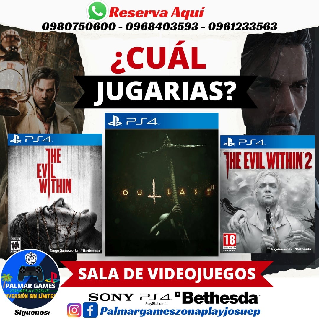 richardavidsfc's tweet photo. 👉🏻¿CUAL JUGARIAS?
🎮DISFRUTA DE LA MEJOR SAGA
🔥SURVIVAL HORROR🧟‍♂️
🔥DISPAROS, AVENTURA☢
✅#theevilwithin
✅#theevilwithin2
✅#outlast2
⏰RESERVA EN NUESTRA SALA DE JUEGOS
📲0980750600 - 0968403593 - 0961233563 https://t.co/QgLZsIZbk6