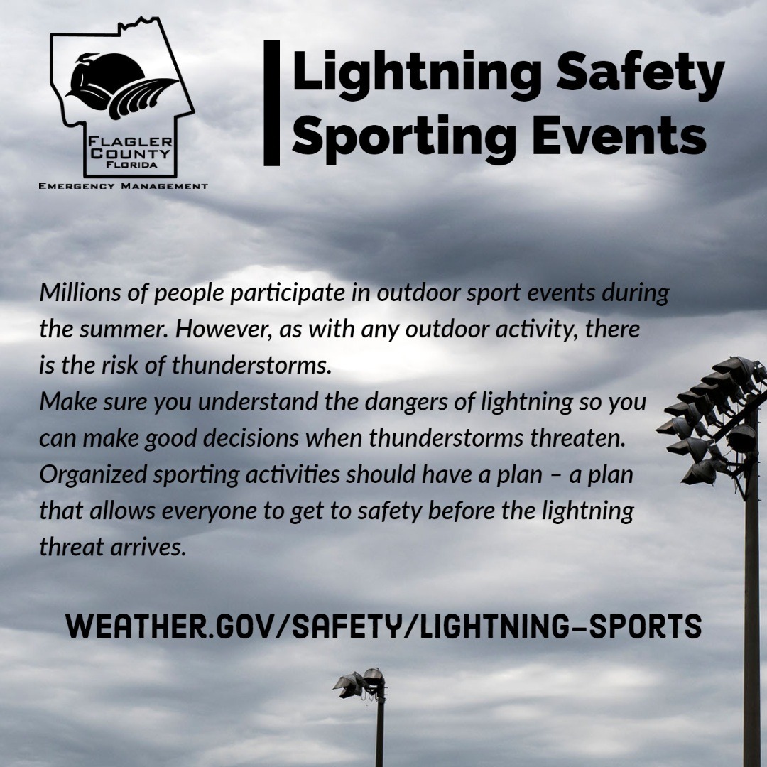 With any outdoor activity, there is the risk of thunderstorms. Make sure you understand the dangers of lightning so you can make good decisions when thunderstorms threaten. Organized sporting activities should have a plan. More info at weather.gov/safety/lightni…
