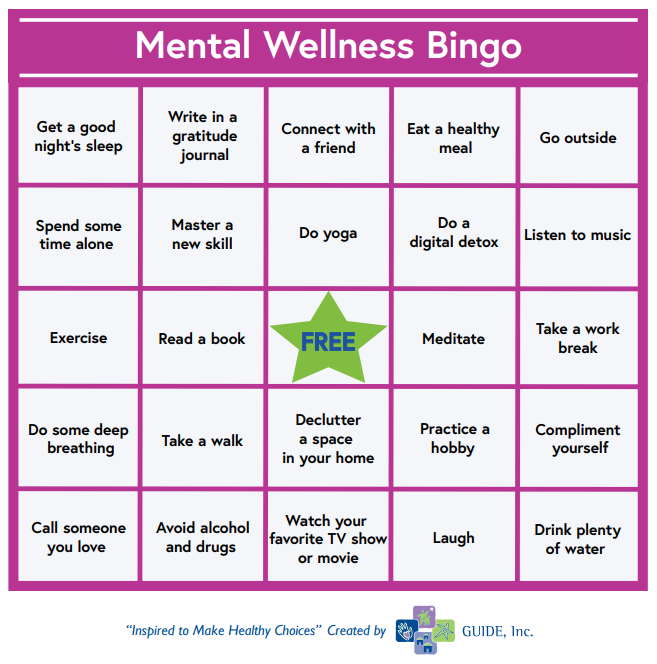 guidegti's tweet photo. How are you caring for your #mentalhealth?

Check out our Mental Wellness Bingo challenge and try different ways to complete a line this summer!

https://t.co/rQuAbdXrS0 https://t.co/tc6UZR61uh