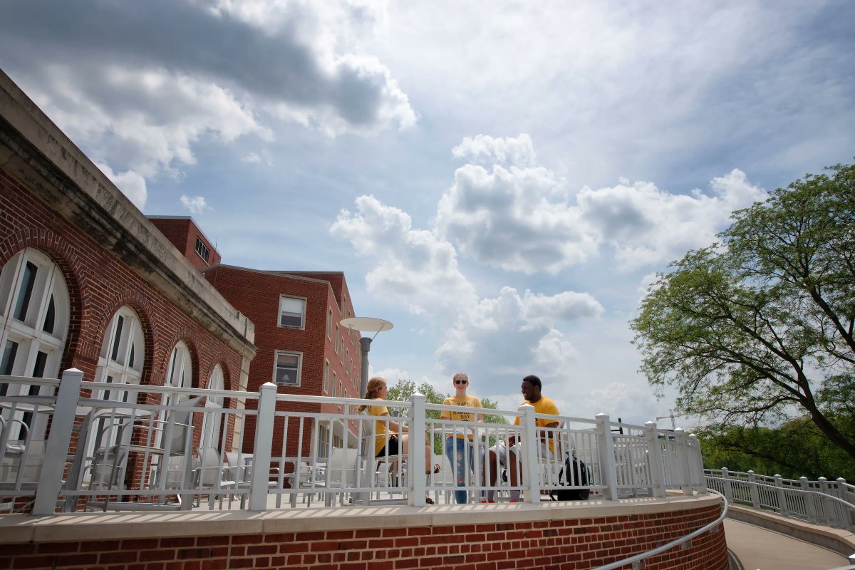 The IMU River Terrace offers a great view and makes it easy to catch some sun.
