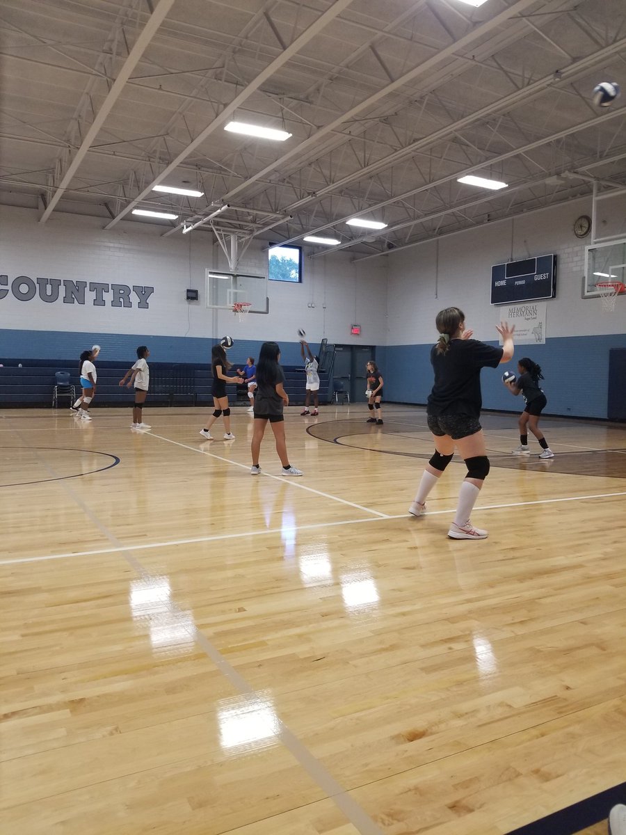 Getting ready for UIL volleyball...let's go MUSTANGS!