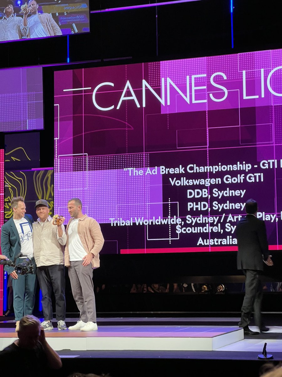 donnatobin's tweet photo. And more gold for @DDBGroupNZ for @Samsung iTest and to @ddbsydney for @VW Ad Break 💥👏@DDB_Worldwide #DDBatCANNES #UnexpectedWorks https://t.co/9zW42xxYxk