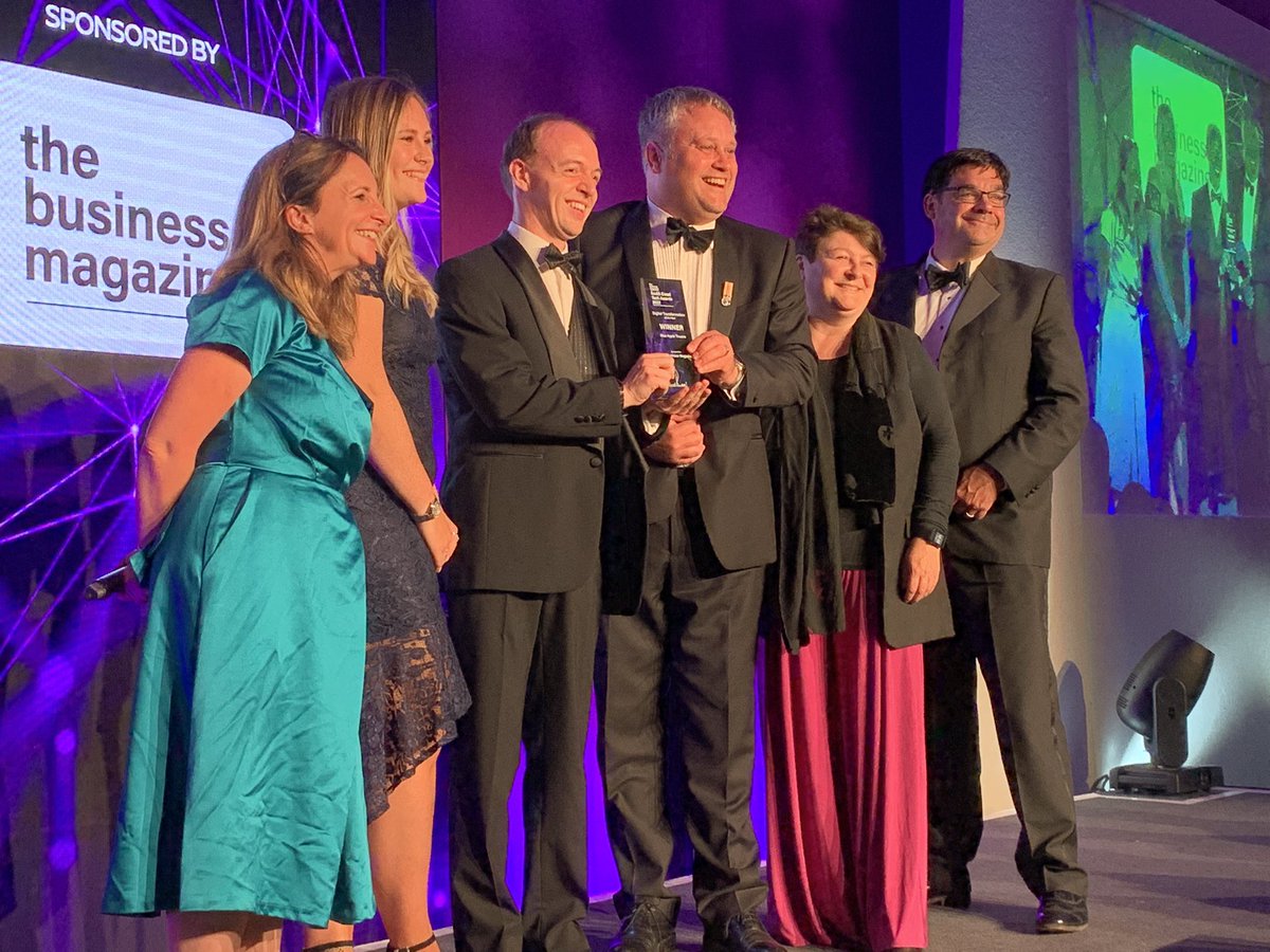 Our final award of the evening – Digital Transformation of the Year has been won by <a href="/BlueApplePlays/">Blue Apple Theatre</a> – huge congratulations 🎉🎉 #SCTA #Awards #SouthCoast #AwardEvent