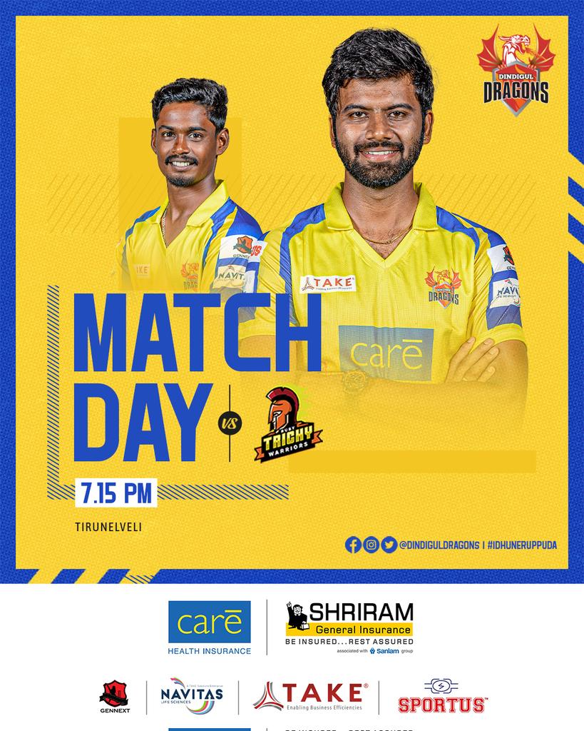 DindigulDragons's tweet photo. 🐉 𝐈𝐓'𝐒 𝐅𝐈𝐍𝐀𝐋𝐋𝐘 𝐌𝐀𝐓𝐂𝐇 𝐃𝐀𝐘!
🆚 Ruby Trichy Warriors
📍 Tirunelveli, 7.15 PM

📺 Watch LIVE on Star Sports &amp; Voot

#DDvRTW #DDvsRTW #TNPL2022 #TNPL #DindigulDragons #IdhuNeruppuDa https://t.co/4ZdwuxyuRv