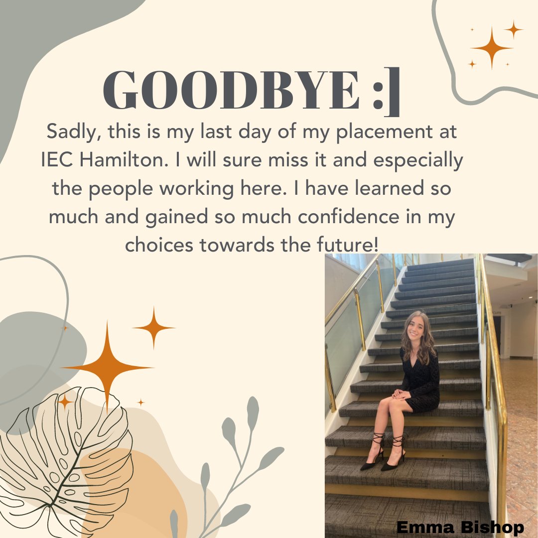 IECHamilton's tweet image. Thanks to IEC for hosting my co-op placement and allowing me to be creative with Social Media programming.  Looking forward to the next steps on my career journey! #HostACoopPlacement #HireAStudent #ExperientialLearning #CooperativeEducation #Students #HWDSB #HWCDSB #IECHamilton