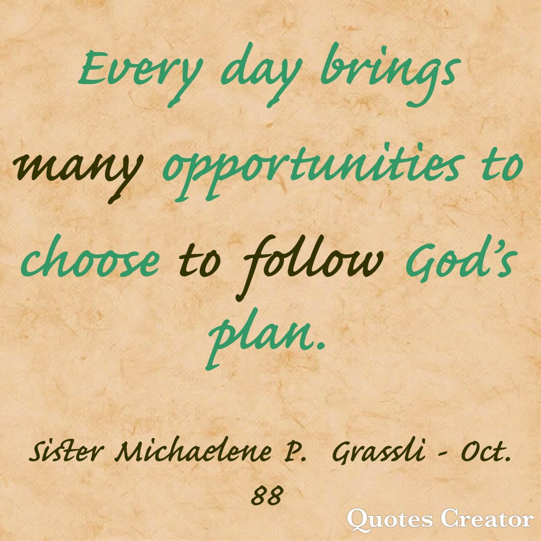 BabyBackSaint's tweet photo. Every day brings opportunities to choose God's plan. #LatterDaySaint #OnAJourney #TwitterStake #GeneralConference #GenConf #Oct88 #SisterGrassli #GodsPlan #Choices https://t.co/wdo3JkRAtN