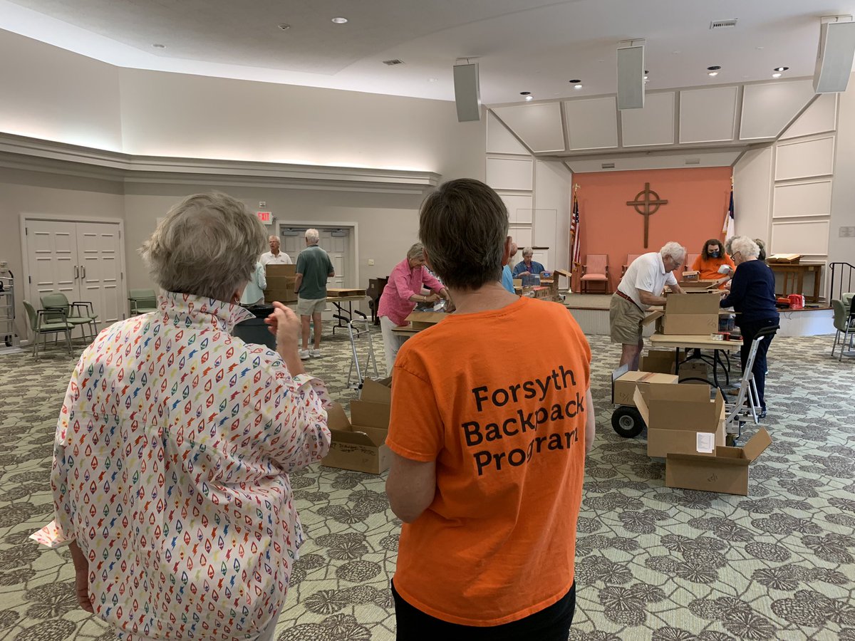 ForsythBackpack's tweet photo. We are packing backpacks🎒 with #ArborAcres Love to be back packing and feeding local kids @ForsythBackpack @ArborAcres https://t.co/wGcu6X9Yzz