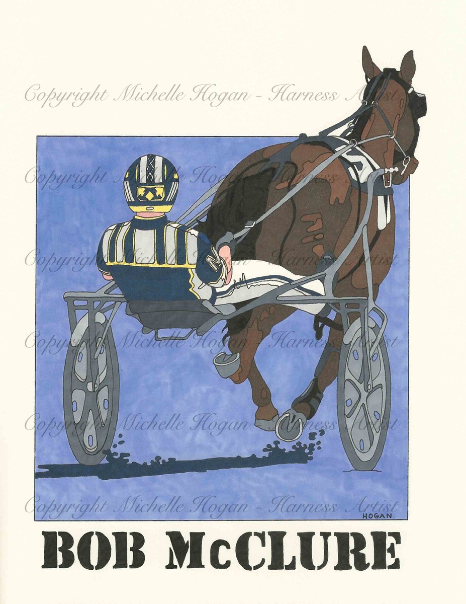 We're excited to show you some incredible art work by Artist Michelle Hogan (<a href="/HarnessArtist/">Michelle Hogan</a>) of Driver Bob McClure (<a href="/BobMcClure2/">Bob McClure</a>) which will be used as part of Bob McClure day on July 9th.

The original art work of this will be in the Silent Auction that day.

#BobMcClure