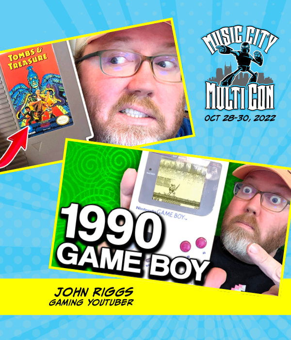 We are happy to announce John Riggs is coming to Music City Multi Con! His YouTube channel shows his love for classic games. Meet him and many other gaming, comic, and cosplay guests in Nashville, TN, Oct 28-30,2022. #comiccon #retrogaming #nashville

musiccitymulticon.com/guests/#JohnRi…