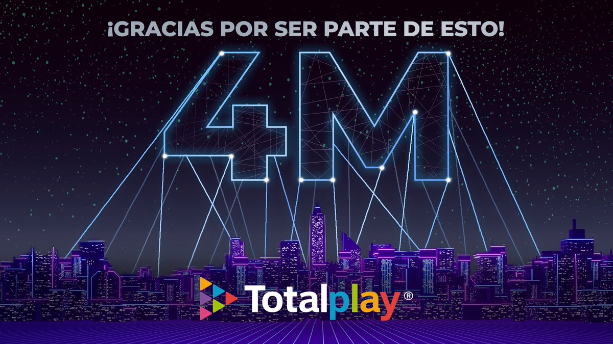 En <a href="/totalplaymx/">Totalplay</a> estamos de manteles largos. ¡Hoy nos complace anunciar que hemos llegado a 4 millones de clientes! Ofreciendo a las familias mexicanas la mejor conexión y el mejor servicio #VamosPorMás ¡Gracias! #4MTotalPlay.