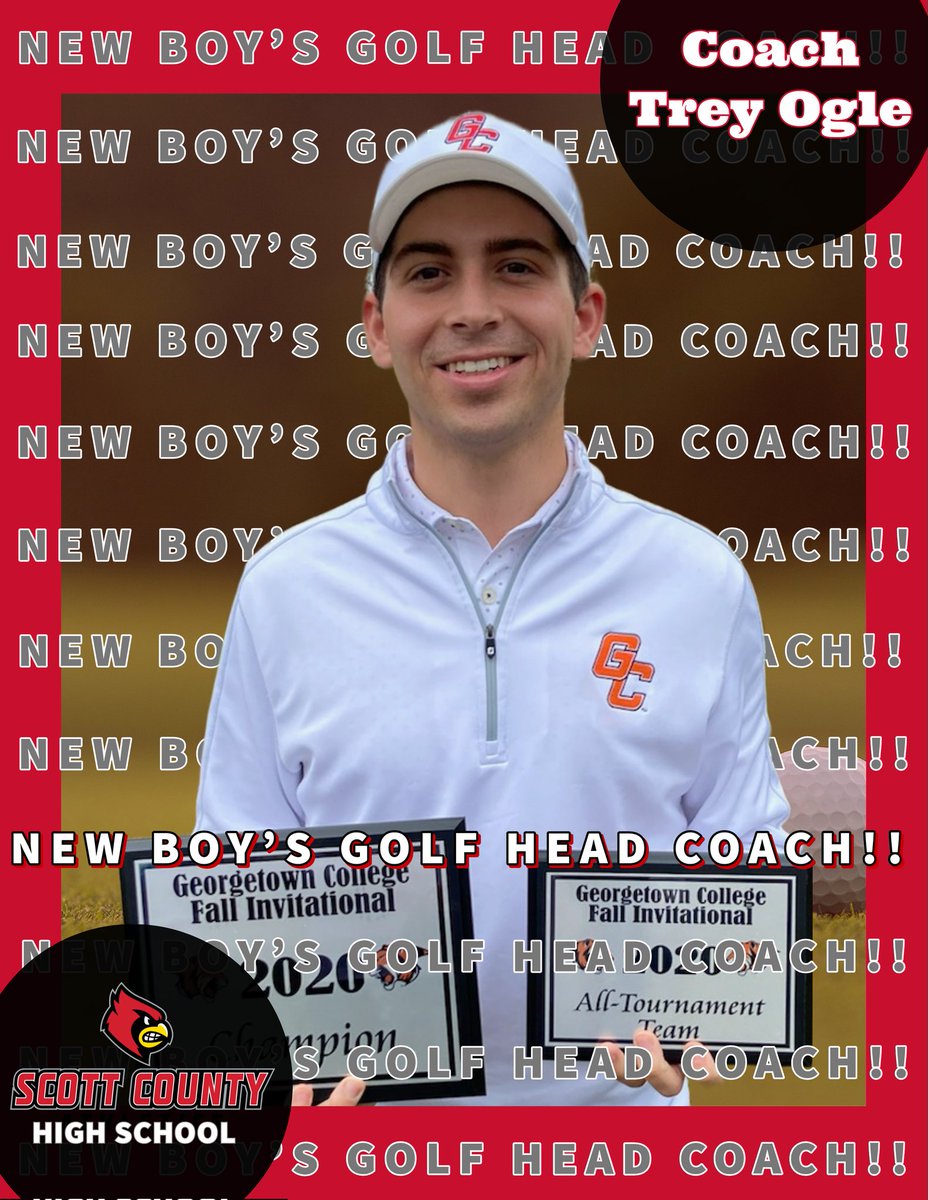 ScottCoSports's tweet photo. Please help us welcome our new head coach for Boy's golf, Trey Ogle! We are very excited to have him join the SCHS Athletic Family! #gocards https://t.co/jaaeqLyTL5