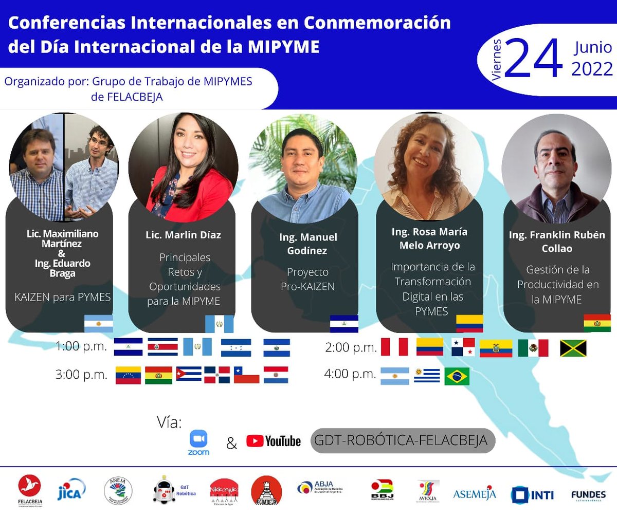 rositamelo92's tweet photo. Día Internacional de la MIPYME, organizado por el GdT de MIPYMES de FELACBEJA con el apoyo del GdT de Robótica.
Transmisión en vivo por https://t.co/aTBWtj8qYe https://t.co/QMOdAkpJ5S