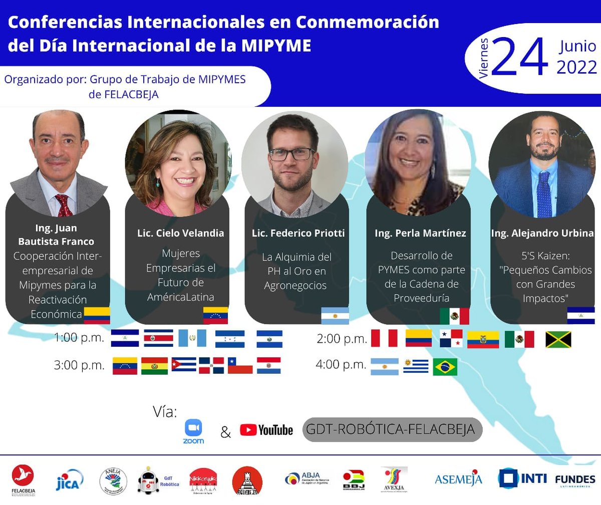 rositamelo92's tweet photo. Día Internacional de la MIPYME, organizado por el GdT de MIPYMES de FELACBEJA con el apoyo del GdT de Robótica.
Transmisión en vivo por https://t.co/aTBWtj8qYe https://t.co/QMOdAkpJ5S