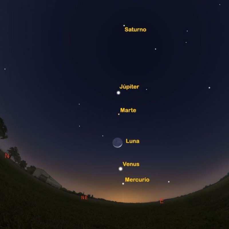 AstroAventura's tweet photo. Ojos al cielo: el 24 de junio con cinco planetas y la Luna al amanecer