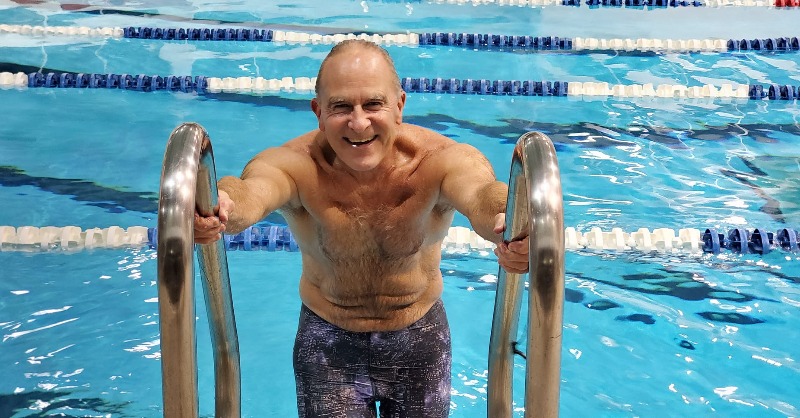 MastersSwimming's tweet photo. "Swimming with a Masters team for 30 years has made me better in my business, my personal life, my spiritual life, and most importantly, with my family and friends. Bonus: At 68, I am in the best shape of my life. Life is good! Swimming saved my life!" - USMS Member, John Kraemer https://t.co/pHBMYmagpf