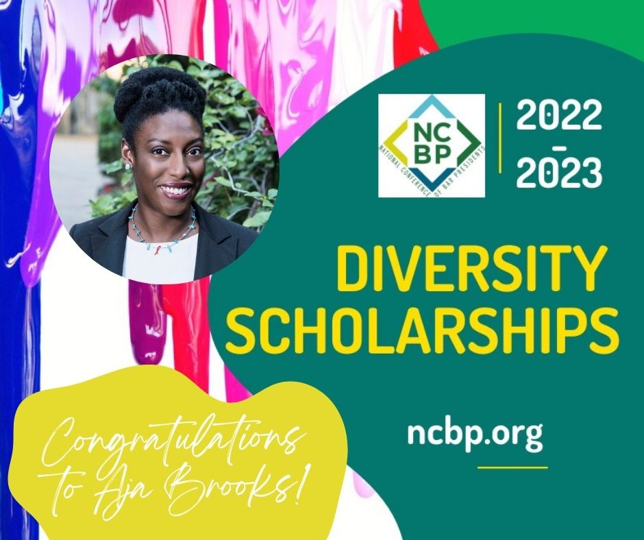 StateBarofNM's tweet photo. Congratulations to NCBP Diversity Scholar Aja Brooks! The National Conference of Bar Presidents just announced their select few Diversity Scholars for the Class of 2022-2023, and we are so proud to say that one of our commissioners, Aja Brooks, has been selected! https://t.co/m236rbHsuH