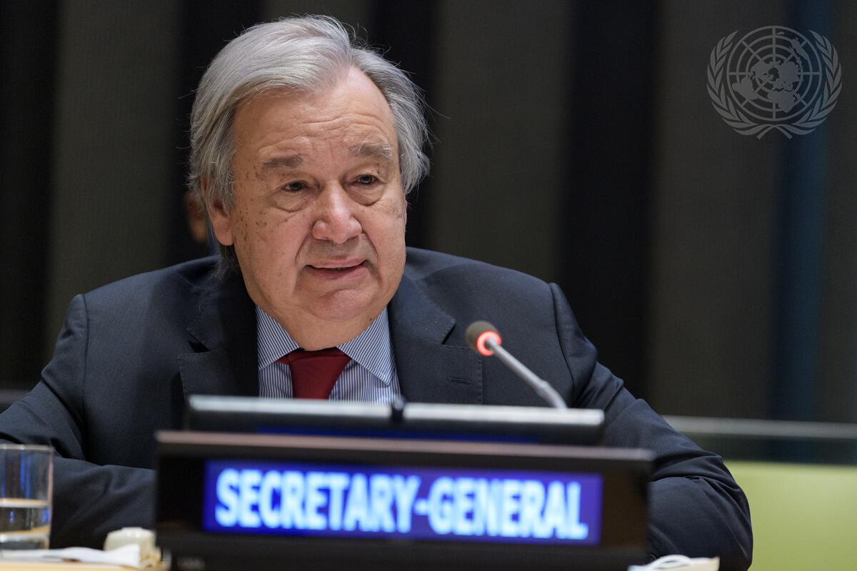 Secretary-General <a href="/antonioguterres/">António Guterres</a> addresses the pledging conference of the Ad Hoc Committee of the General Assembly for the announcement of voluntary contributions to <a href="/UNRWA/">UNRWA</a>.
UN Photo/Manuel Elías