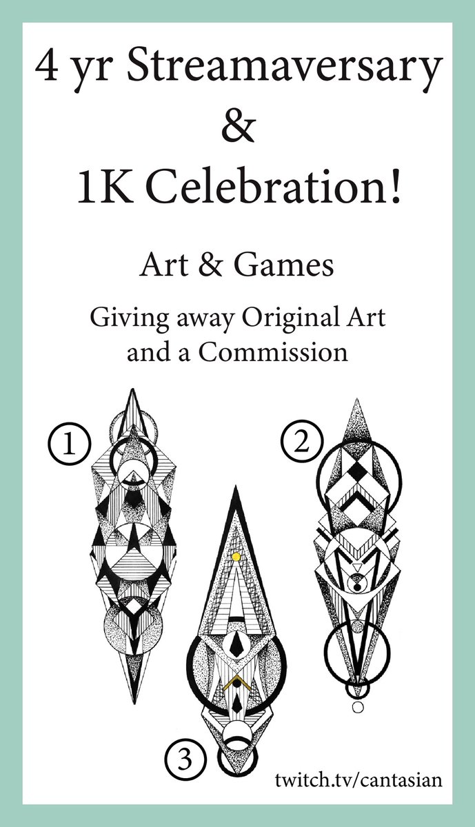 4yr streamaversary &amp; 1k celebration happening tomorrow! #twitch #art #Giveaway #drawing