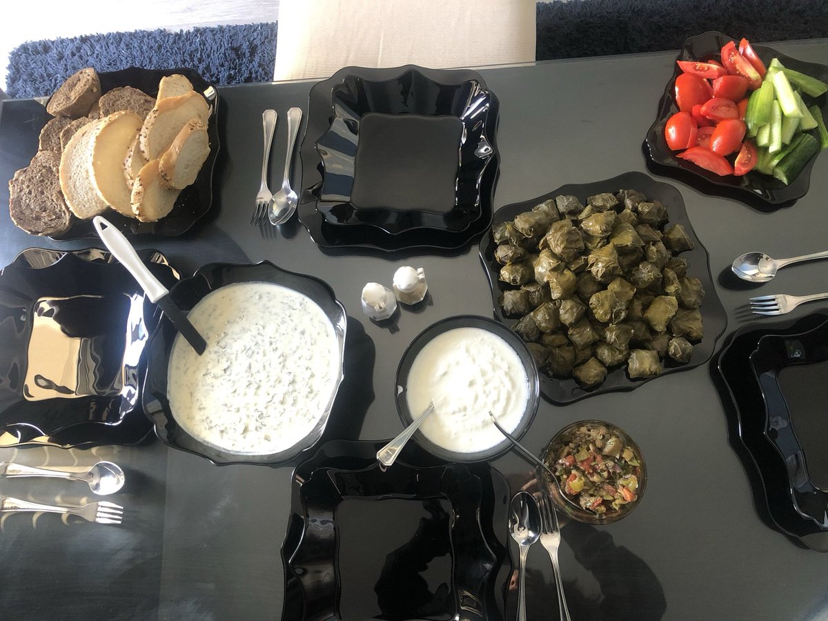 shahlasoltan's tweet photo. Azerbaijani specialties, our national cousine. All made by me for #KamiEvents of @MetakamiNFT 
Grape leaves dolma:minced meat,1 cup rice, some dill &amp; coriander, 2-3 onions,grape leaves. The way of preparation in 🧵
Yoghurt soup:1 lt of yoghurt,bunch of parsley,coriander,dill 👇🧵 https://t.co/QgQnby8UiL