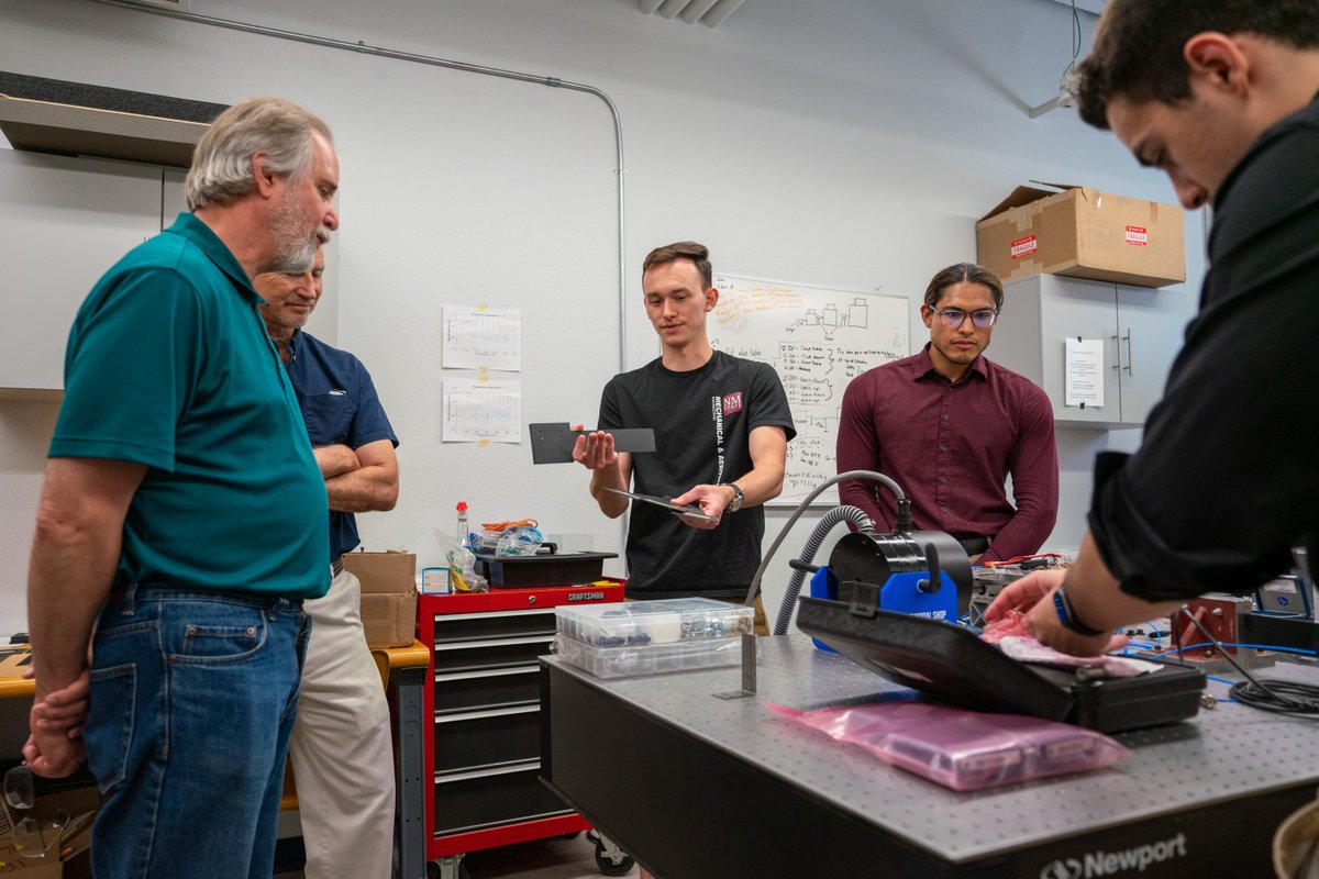 NMSU_engineer's tweet image. The group toured and met with students at the Environmental Testing of Structures Laboratory and the Aggie Innovation Space. #NMSUengineering