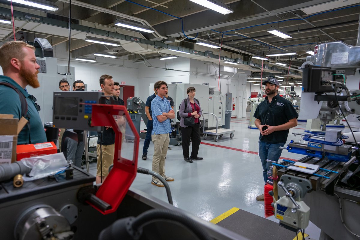 NMSU_engineer's tweet image. The group toured and met with students at the Environmental Testing of Structures Laboratory and the Aggie Innovation Space. #NMSUengineering