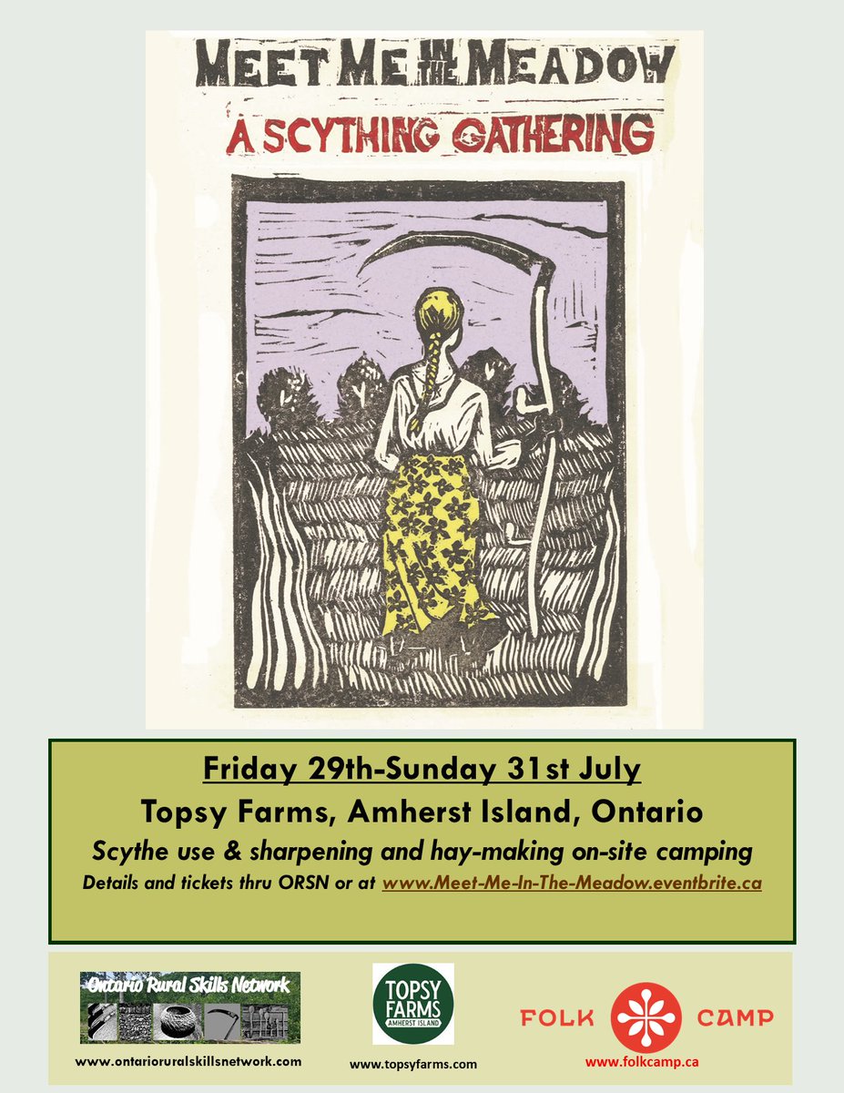 SkillsRural's tweet photo. Meet me In The Meadow: Th first of of this summer's #scythinggathering's in Ontario at @TopsyFarms #FolkCampCa #regenerativefarming #landskills #smallfarmfuture #meetmeinthemeadow #homesteading #permaculture @DoomerOptimism @RizomaSchool @HedgieJim @EFAO2 @NFUOntario https://t.co/kM1B4IpccT