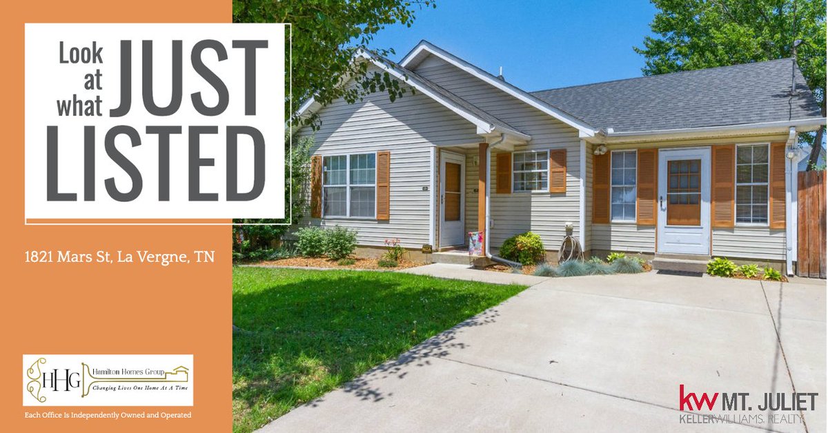 HamiltonHomesGr's tweet photo. ✨JUST LISTED✨

Check out this charming home with open floor plan &amp; move-in ready!!! 🚚📦
Great location with a fantastic outdoor area, complete with fenced backyard w/ patio &amp; swing.

Call today before this one is gone!👇🏻
📲 615-405-2411
📧 amy@hamiltonhomesgroup.com https://t.co/NRd6erXmQ4
