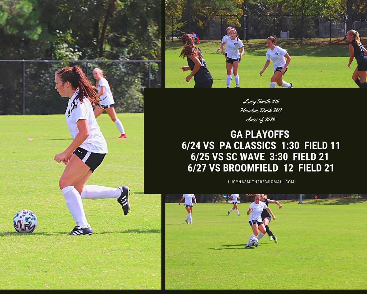 Headed to the GA Playoffs with my Houston Dash U17 team! Let’s go Dash!!@GAcademyLeague <a href="/DBUWomensSoccer/">DBU Women's Soccer</a> <a href="/CCWSoccer/">CC Women's Soccer</a> <a href="/AshleyNHolland1/">Ashley Holland</a> <a href="/UTSAWSOC/">UTSA Soccer</a> <a href="/RiceSoccer/">Rice Soccer</a> <a href="/BearkatsSOC/">Sam Houston Soccer</a> @DynamoDashYouth