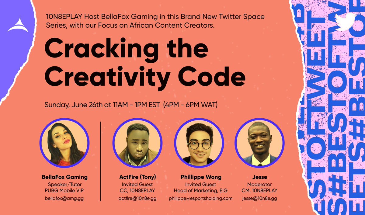 To succeed in the long-term, you need to work on yourself as a content creator. Find out about the personal growth skills required to be a great content creator in Africa. 

Other invited guest include, Philippe Wong, ActFIRE &amp; Jesse 

<a href="/EIG_Global/">EIG</a> @firetooop <a href="/iamsoala/">Jesse Soala Moses-Febo</a>