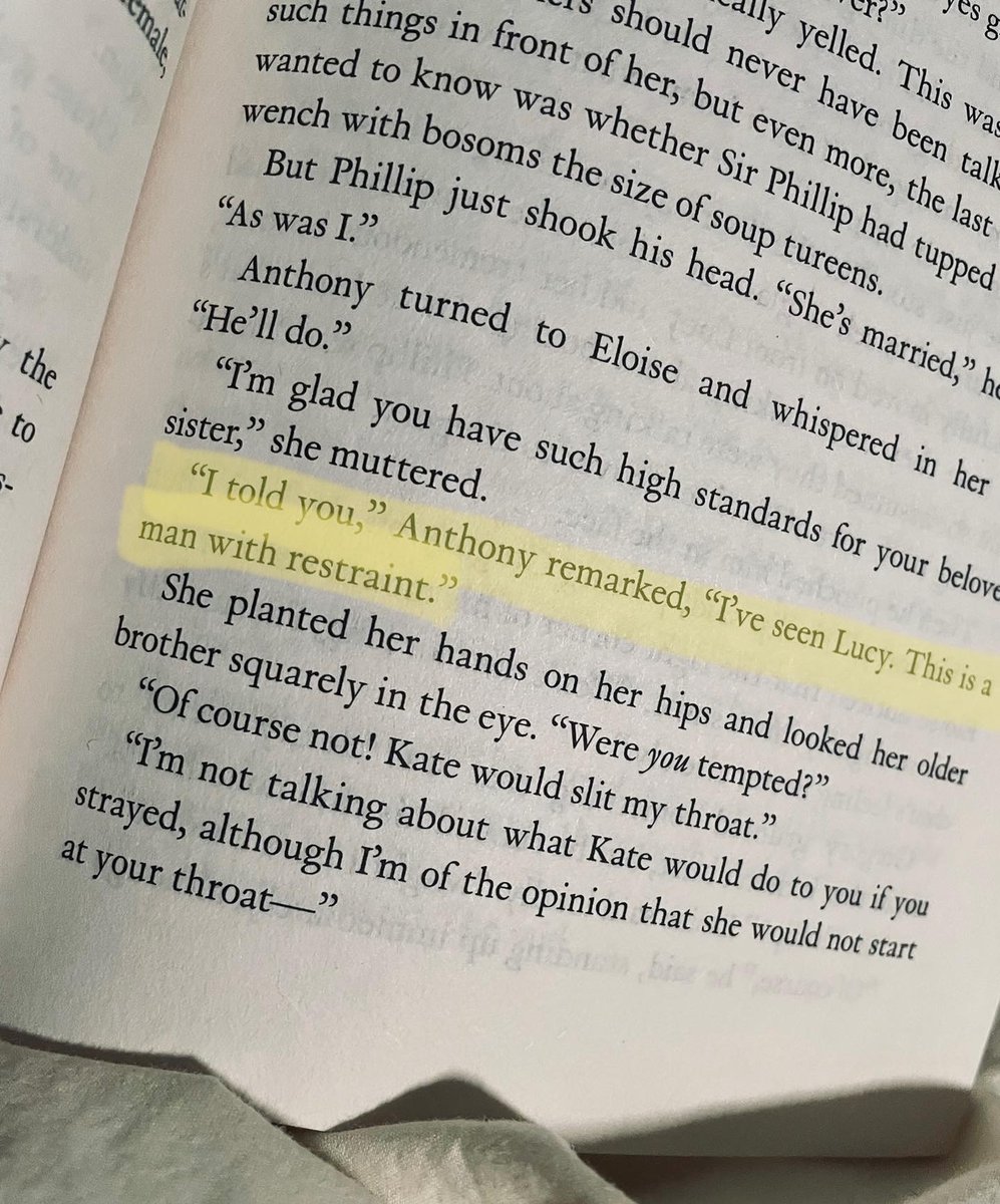 CocoStapenhorst's tweet photo. “This is a man with restraint.”Apparently, a husband will do if he restrains himself from a woman with big bosoms. 👀 #Eloise and Phillip promise to work on developing a marriage that best suits them both. For me this is the best sort of a fairytale ending.❤️
#Bridgerton #Reading https://t.co/cYGpwQJF1T