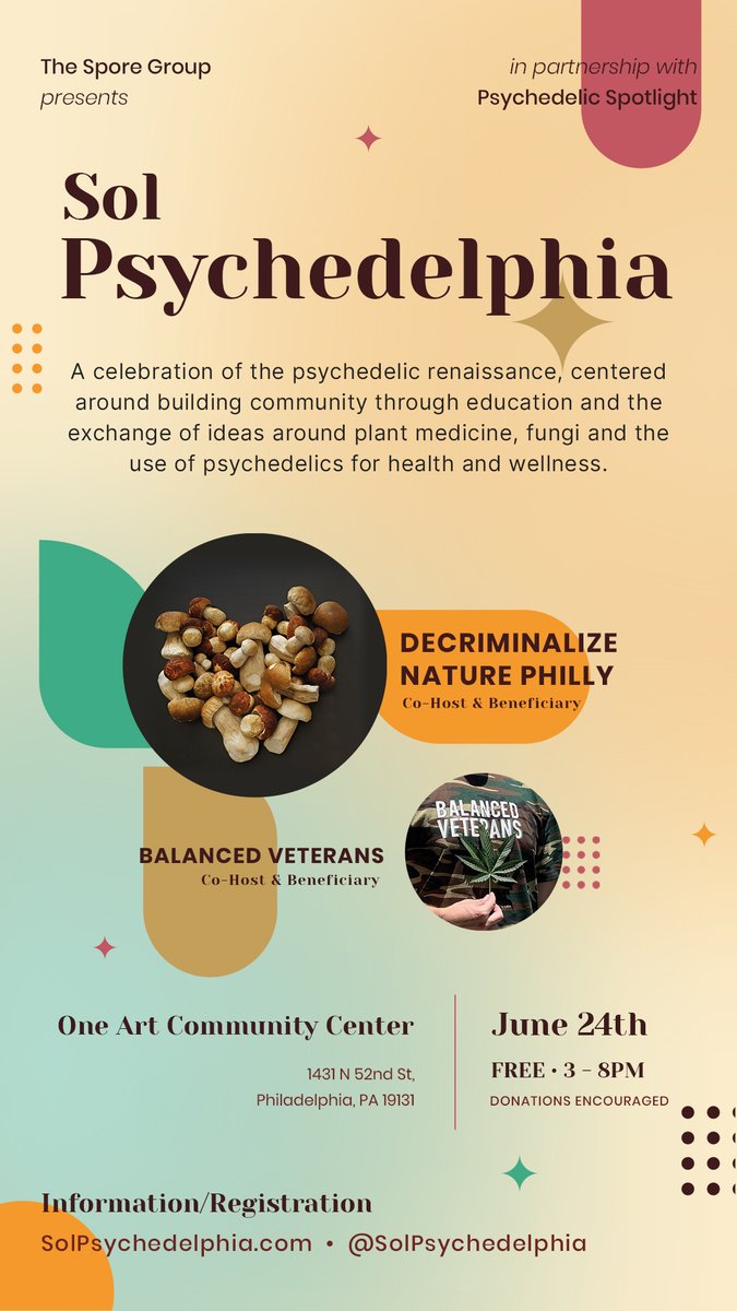 Penn Society for Psychedelic Science (PSPS) (@pennpsychedelic) on Twitter photo 1 Day left to register for SolPsychedelphia! Go to SolPsychedelphia.com to get your free tickets.
PSPS and the <a href="/ipnpsychedelics/">Intercollegiate Psychedelics Network</a> will be tabling together at the event - come say hi and learn about the very exciting work we're doing! 1 Day left to register for SolPsychedelphia! Go to SolPsychedelphia.com to get your free tickets.
PSPS and the <a href="/ipnpsychedelics/">Intercollegiate Psychedelics Network</a> will be tabling together at the event - come say hi and learn about the very exciting work we're doing!