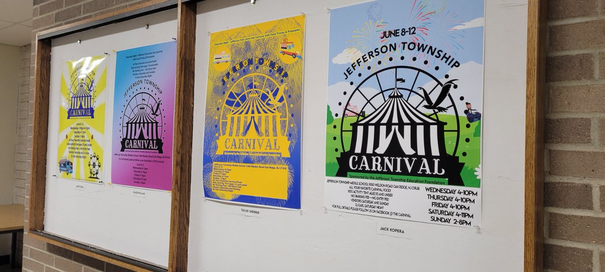 EcolorSystem's tweet photo. Customer Highlight: Jefferson Twp High School designed and printed these colorful carnival posters with their eColor Poster Printer! @JTHSMediaCenter https://t.co/Sa5mlkxlkq