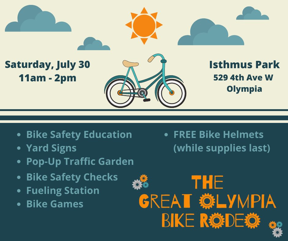 ThurstonBCC's tweet photo. Grab your scooter or bike (or show us all the ways you get around) and join us for the 2022 Great Olympia Bike Rodeo! This free family event has something for everyone! https://t.co/OKuXyzfcGS