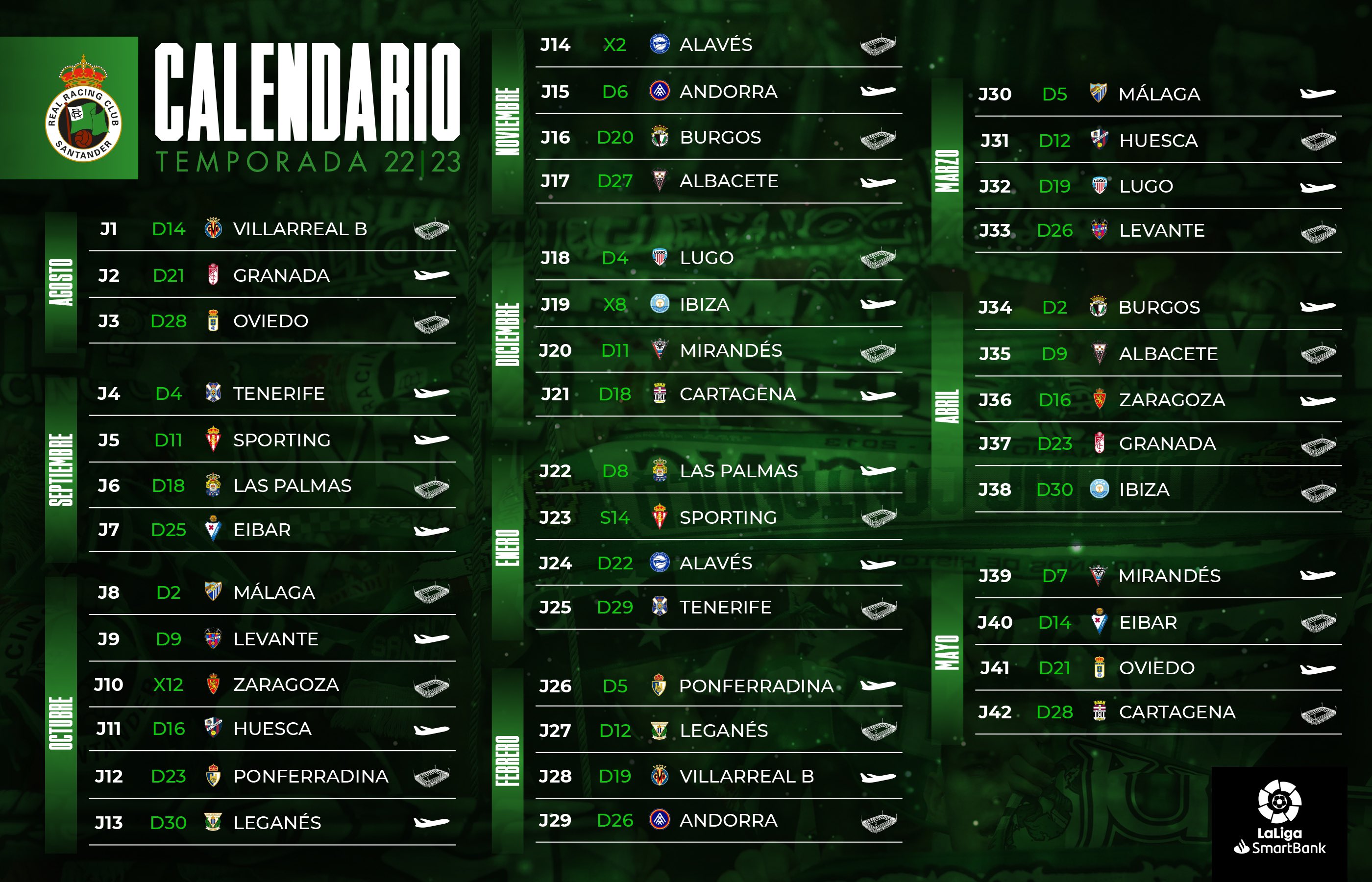 Calendario racing de santander