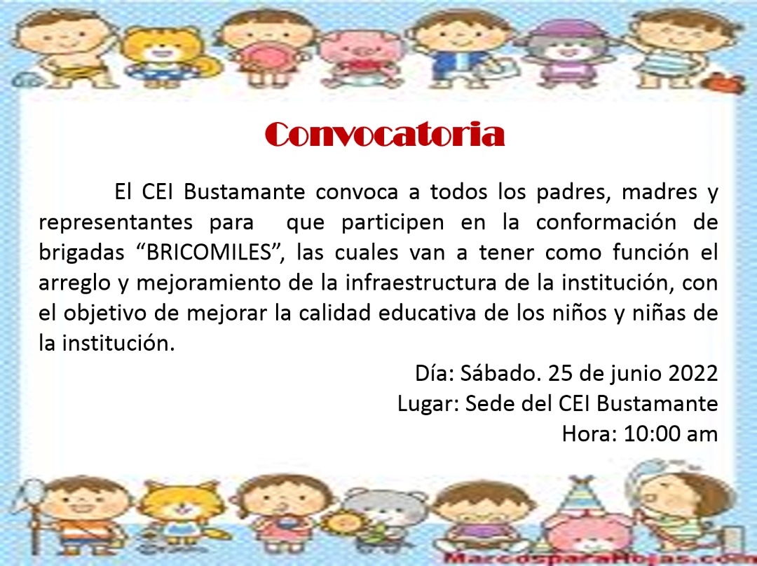 Convocatoria, te esperamos