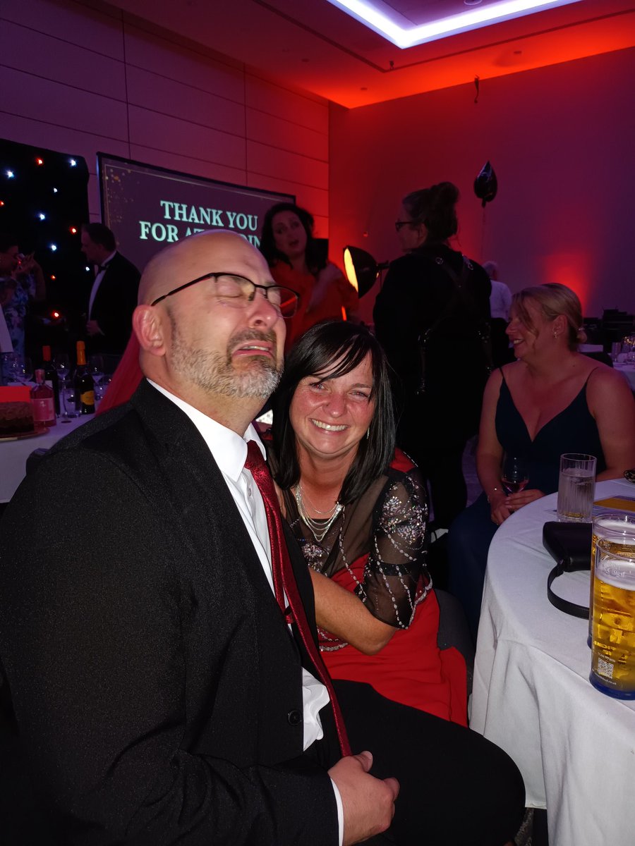Probably my fave pic of the night. Hubby showing how upset he was at being out out! 🤦‍♀️🤣🤣

#bsnawards2022