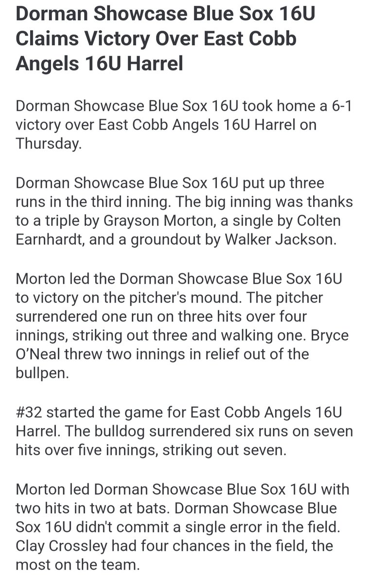DormanBaseball's tweet photo. G Morton gets it done on the hill and at the plate today. #BlackBear @PSBaseballinc https://t.co/bpSIOcQfJq