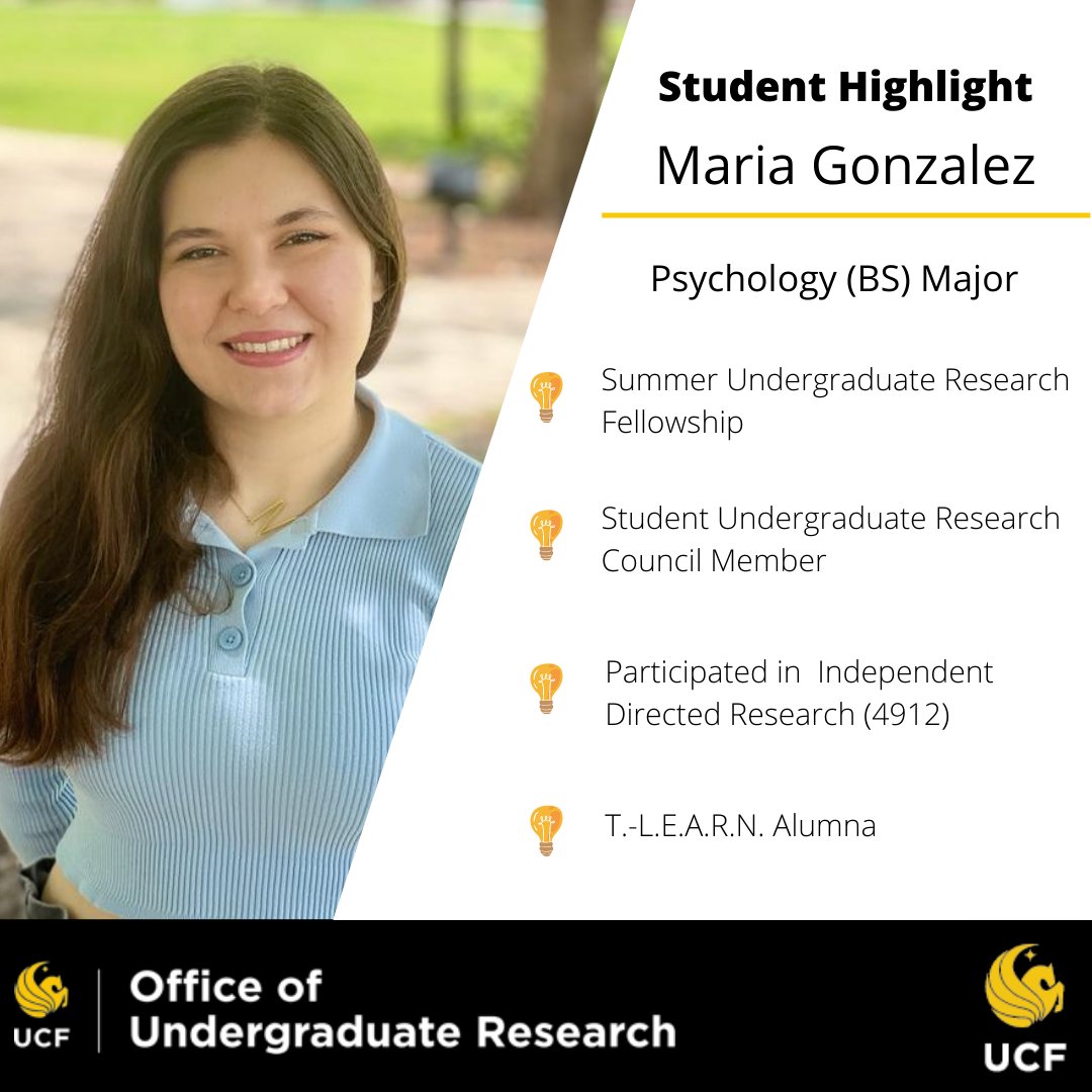 Student Highlight: Maria Gonzalez
I'm currently working on the development of a bilingualism and culture questionnaire that will be used to determine what aspects of being a second language speaker affect cognition, in order to determine more reliable ways to measure cognition and decay later in life and how to prevent this one.
Advice to aspiring undergraduate researchers:
Research is all about creativity and challenging our current knowledge to further our understanding of the world within us and around us. Explore, learn, and step outside of your comfort zone, you never know what you'll learn about yourself and the world in the process! 